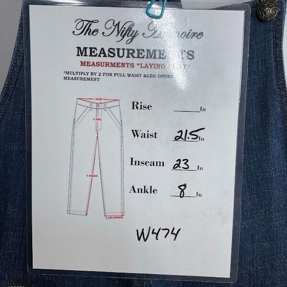 Monthorigin Womens Bib Overalls Distressed Denim dungarees Waist 43 in No Tag - Picture 11 of 14